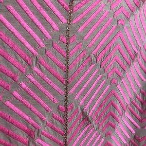 J CREW BLACK LABEL PINK CHEVRON EMBROIDERED SIZE S